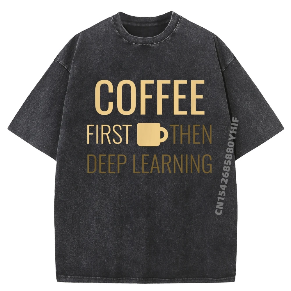 

Machine Learning Coffee Data Science Computer Math Designer Clothes Men Fall Vintage T Shirts Korean Fashion Washed Shirt