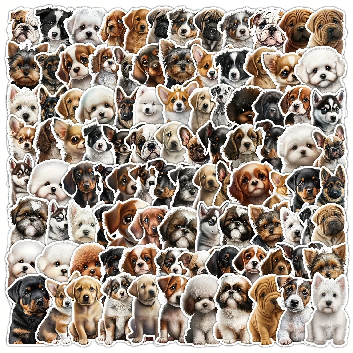 100 STKS Leuke Baby Hond Graffiti Stickers Voor Mobiele Telefoons, Waterflessen, Computers, Decoratieve Stickers, Waterdicht Creatief Niet