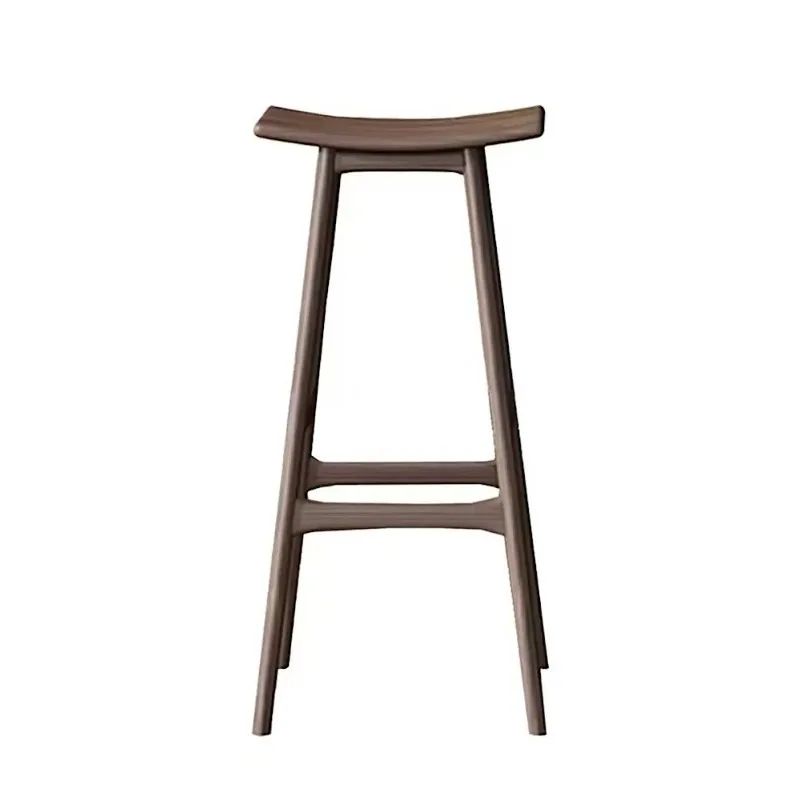 

Saddle stool Modern simple solid wood high stool Home bar stool Black walnut bar chair