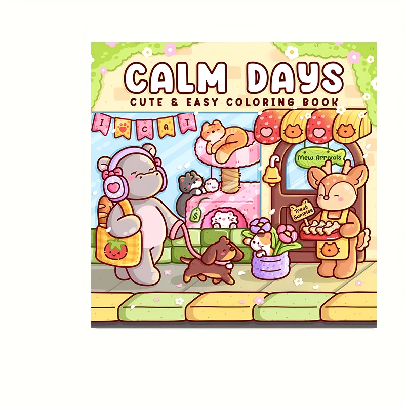 28-pagina's Cat's Daily Life kleurboek voor volwassenen |   Kleurboek, tekenbenodigdheden voor Kerstmis, Thanksgiving