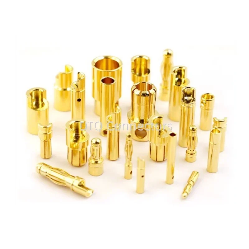 10PCS Amass Banana Plug 2.0mm 3.5mm 4.0mm Female Male Connectors Bullet Gold Plated Copper Head RC Drone Airplane Parts