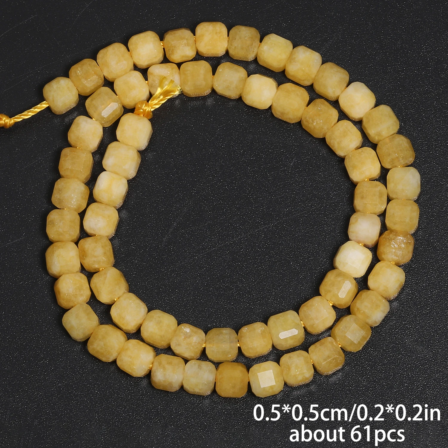 Yellow Jade Square Stone Beads 5mm Facted Cube Shape Beads for Jewelry Making Diy Bracelet Beadings Accessories Wholesale