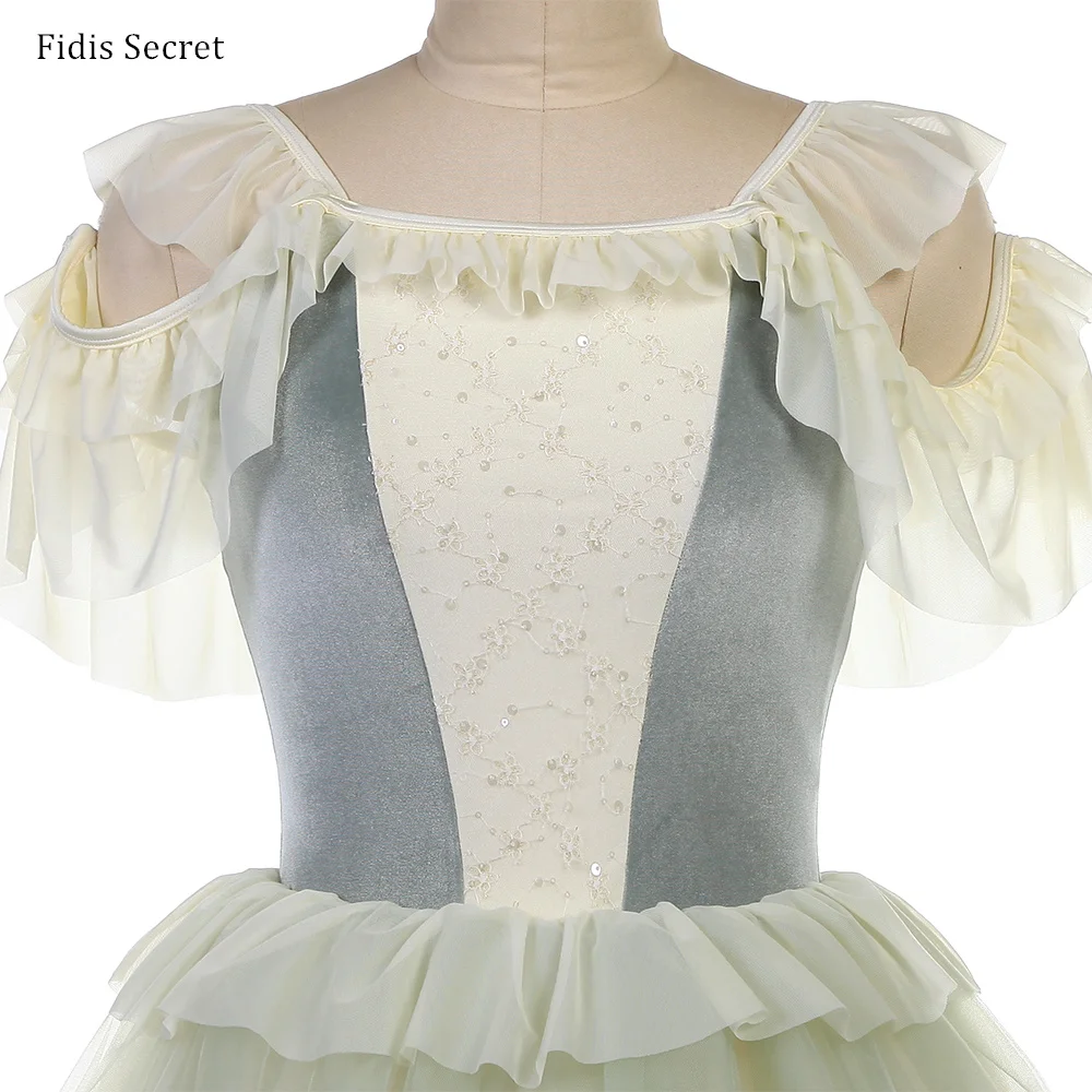 

Светло-зеленое фантазийное длинное романтическое балетное туту из мягкого фатина для девочек, для выступлений на сцене и танцевальных конкурсов, в стиле Принцессы Сахарной Фиалки