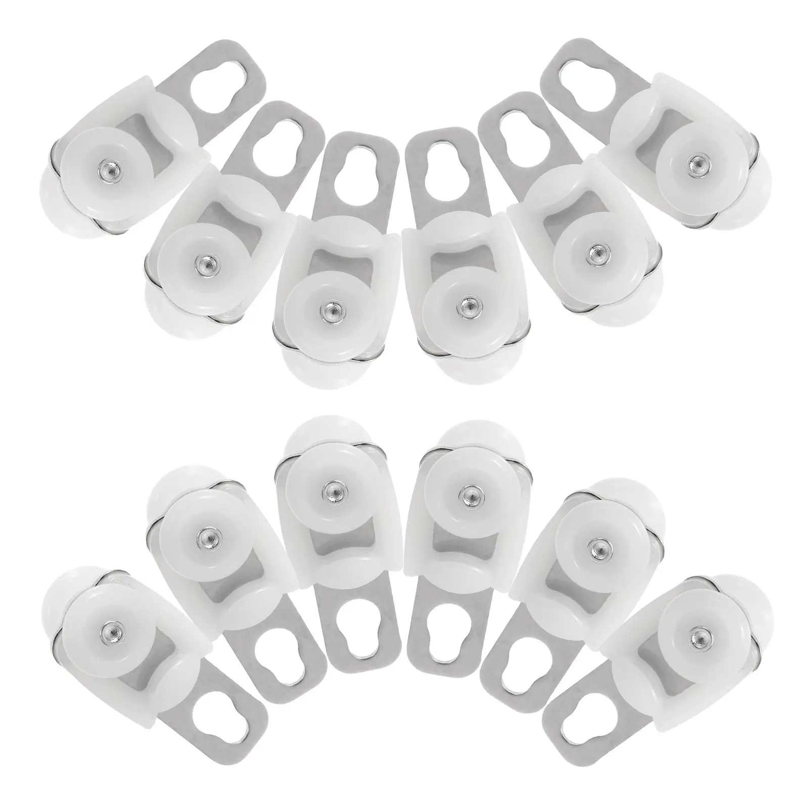 20Pcs Curtain Track Rollers Silent Heavy Duty Stainless Steel Ceiling Rail Gliders for Living Room Bedroom Shower Smooth Sliding