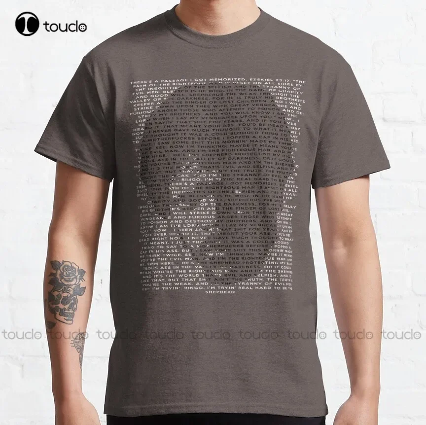Ezekiel 25:17 pulp jules winnfield ezekiel quentin Classic T-Shirt golf shirts Custom aldult Teen unisex digital printing xs-5xl