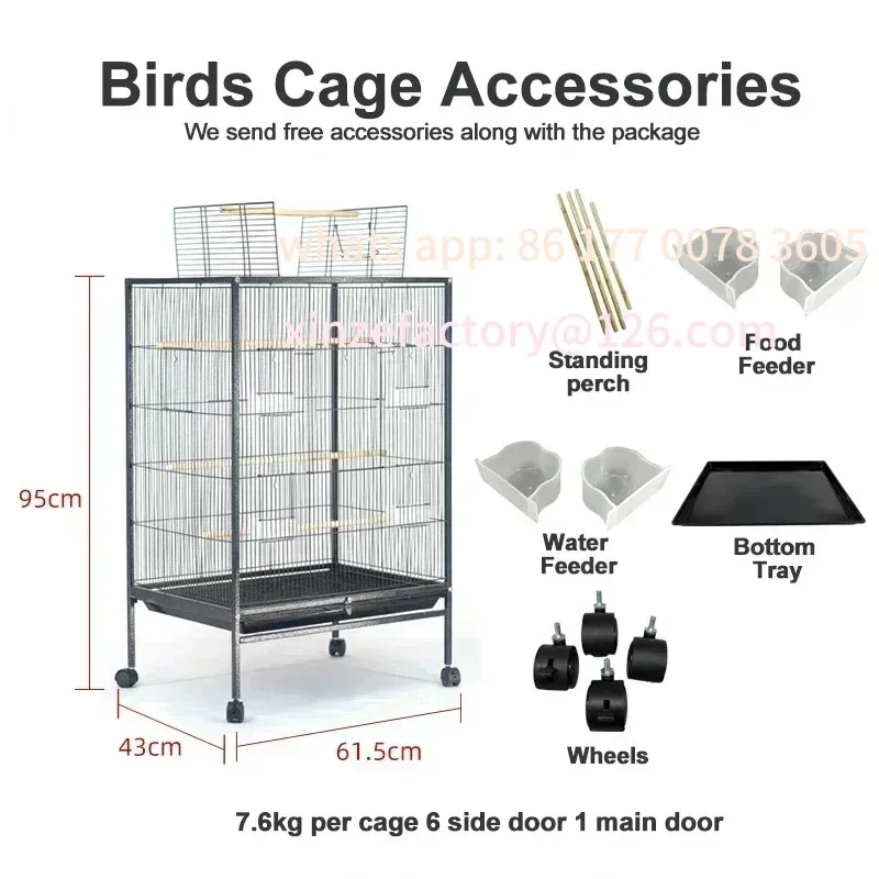 

Customizable Luxury Metal Aviary Large Open Top Parrot Cage Premium Bird Breeding Cage House Suitable