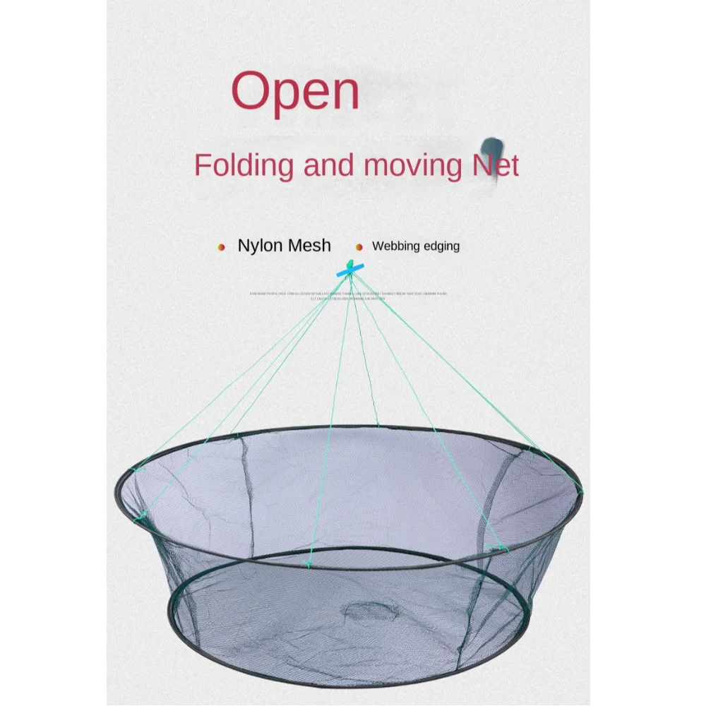 

2024 Foldable Fishing Nets Quick-drying Stainless Steel Fish Trap Pond Outdoor Fish Basket