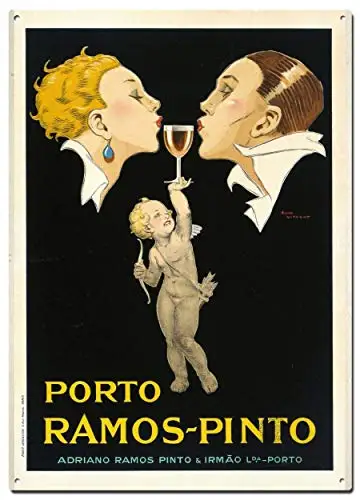 1pcs,Port Ramos Pinto Metal Tin Signs, Vintage Poster, Decorative Signs Wall Art Home Decor -  (20X30 cm)