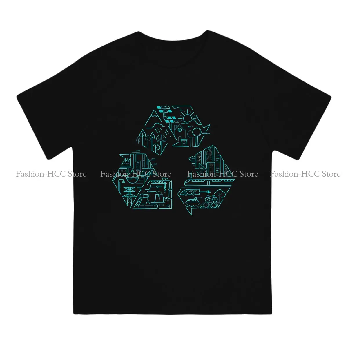 Ecology System Sustainable Recycle O Neck TShirt Environmental Protection and Technology Basic Polyester T Shirt Man's Tops