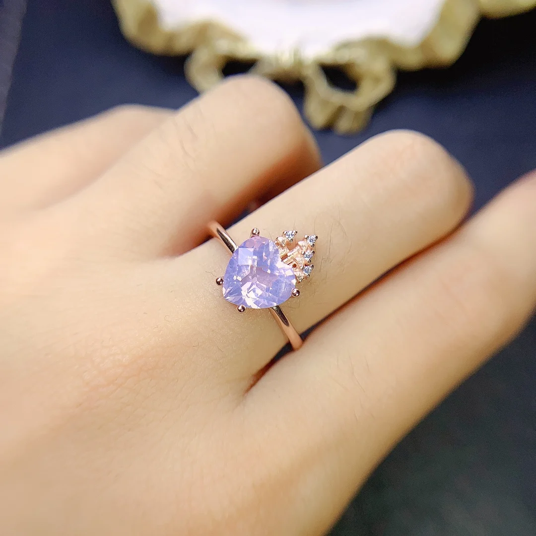 Lavender Quartz Magic Castle Earrings In Sterling Silver 925 Gemstone Lavender Amethyst Heart Stud Earrings For Women