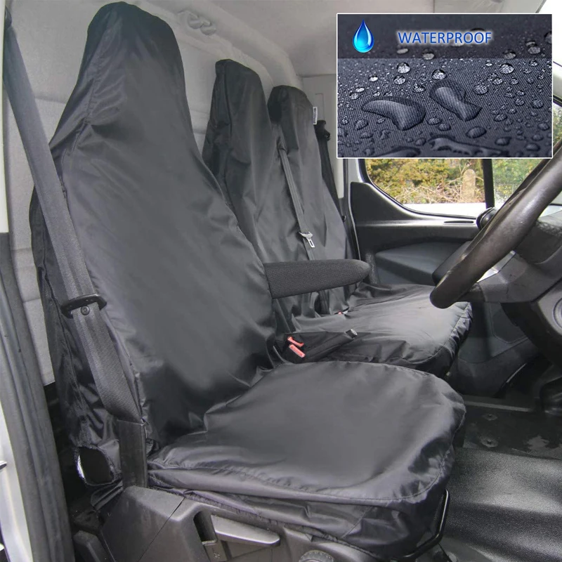2Pcs Waterproof Polyester Universal Seat Cover Front Car Van Seat Covers Protectors Nonslip Backing Dust-Proof For Cars Bus VAN