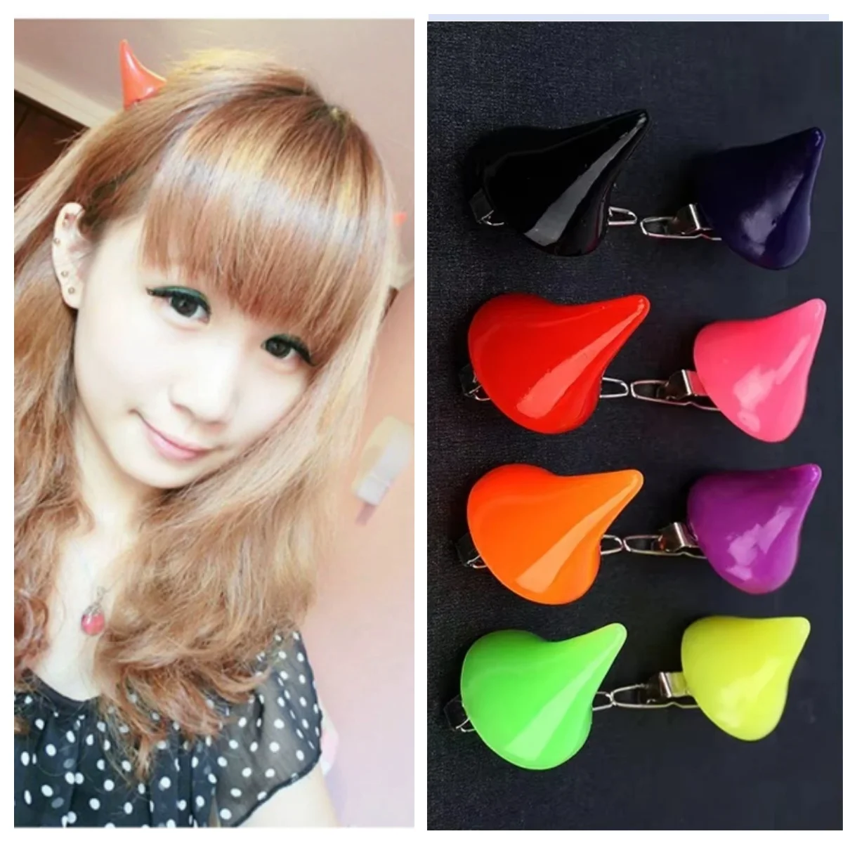 Headwear Hair Clip Demon Horns Devil Ears Gothic Lolita Headband Cosplay Costume Hairpin Harajuku Anime Party