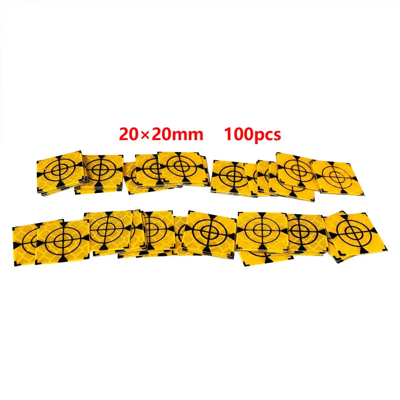 Imagem -06 - Folha Refletora para Levantamento Total da Estação Geografia Triângulo Amarelo Adesivo Reflexivo Tamanho 60x60 20 30 40 50 mm 100 Pcs