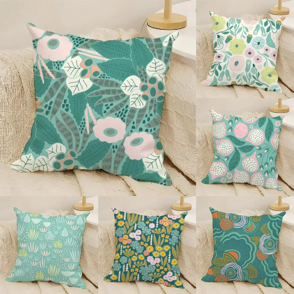 Funda de almohada E-Elizabeth Olwen, lino natural, impresión a doble cara, decoración del hogar, funda de cojín para sofá