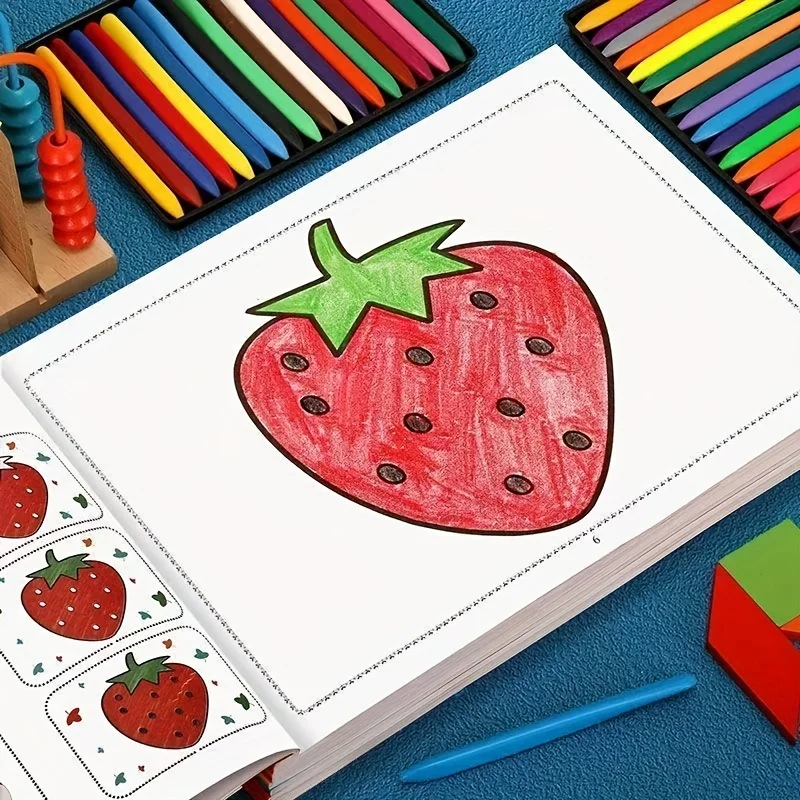 كتاب تلوين للأطفال - كتاب رسم خربش، هدية عيد الميلاد والعطلات، كتاب رسم ورسم على مستوى الدخول للأطفال النسخة الصينية