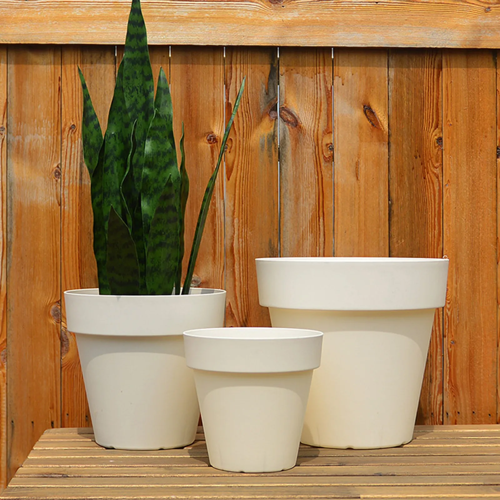 

6Sets Plastic Planter Set Strong and Stylish Flower Pot for Indoor Outdoor Gardening Perfect for Home Decoration and Plant