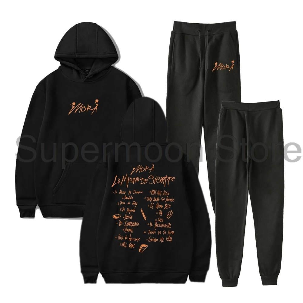 

Mora Lo Mismo De Siempre Tracklist Merch Hoodie Jogger Pants Two Piece Set Sweatshirts+Sweatpants Women Men Outfit Sets