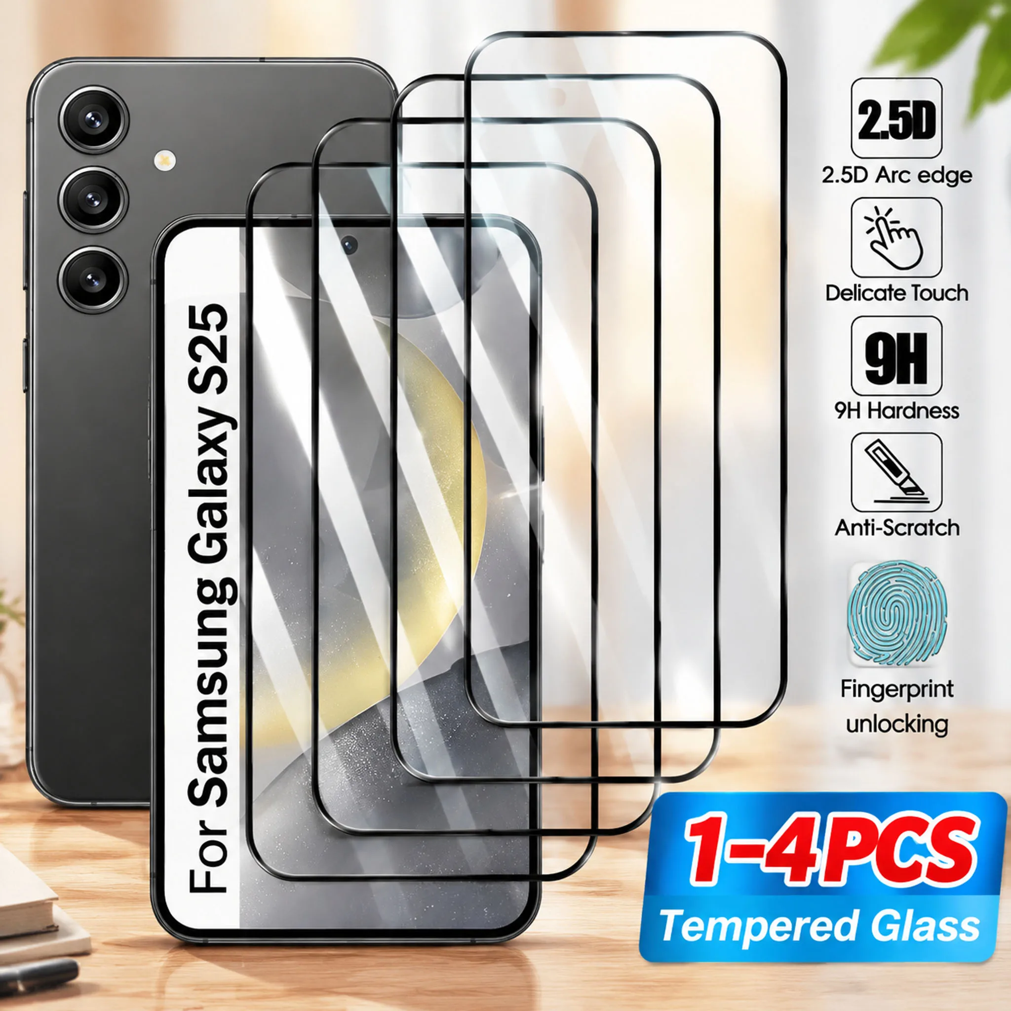 1-4Pcs Tempered Glass Screen Protector For Samsung Galaxy S26 S25 S24 Plus Ultra S23 S22 Plus Clear Protective Cover Glass Film