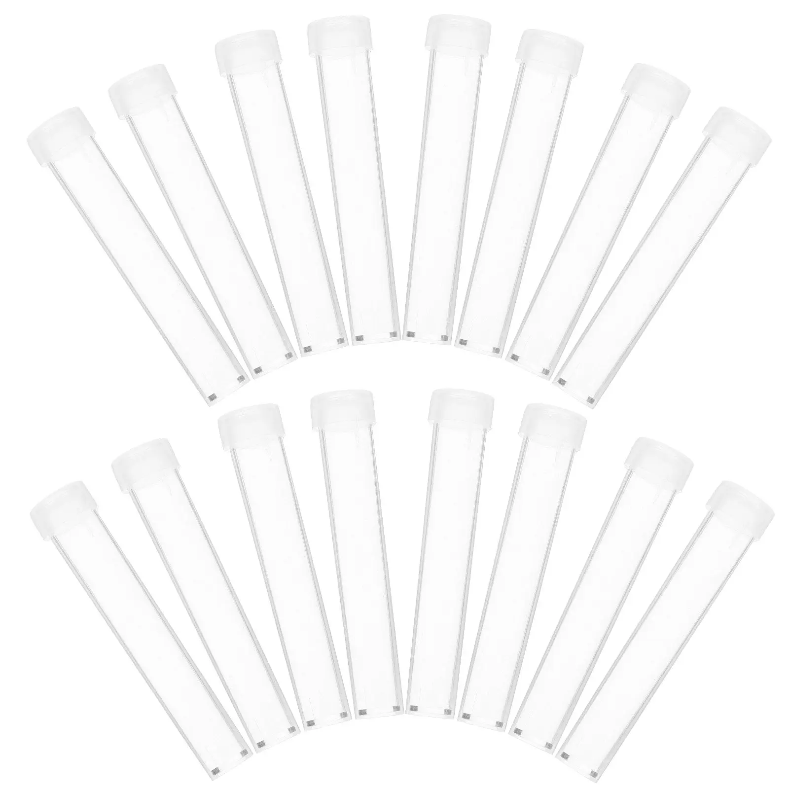 25Pcs Plastic Test Tubes Leak Proof Clear Plastic Test Tube Laboratory Experiment Sample Storage Tubes with Lids