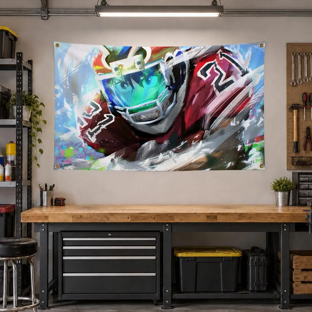 Anime Eyeshield 21 Football Flags Personalized Banner Flag Room Dorm Camping Picnic Garage Bar Outdoor Wall Decor
