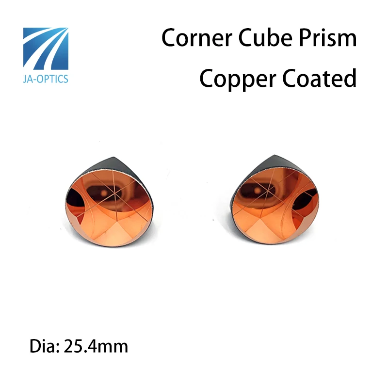 JA-OPTICS K9 Szkło optyczne Trójkątny odbłyśnik Średnica 25,4 mm / 1 cal Narożny pryzmat w kształcie kostki pokryty miedzią
