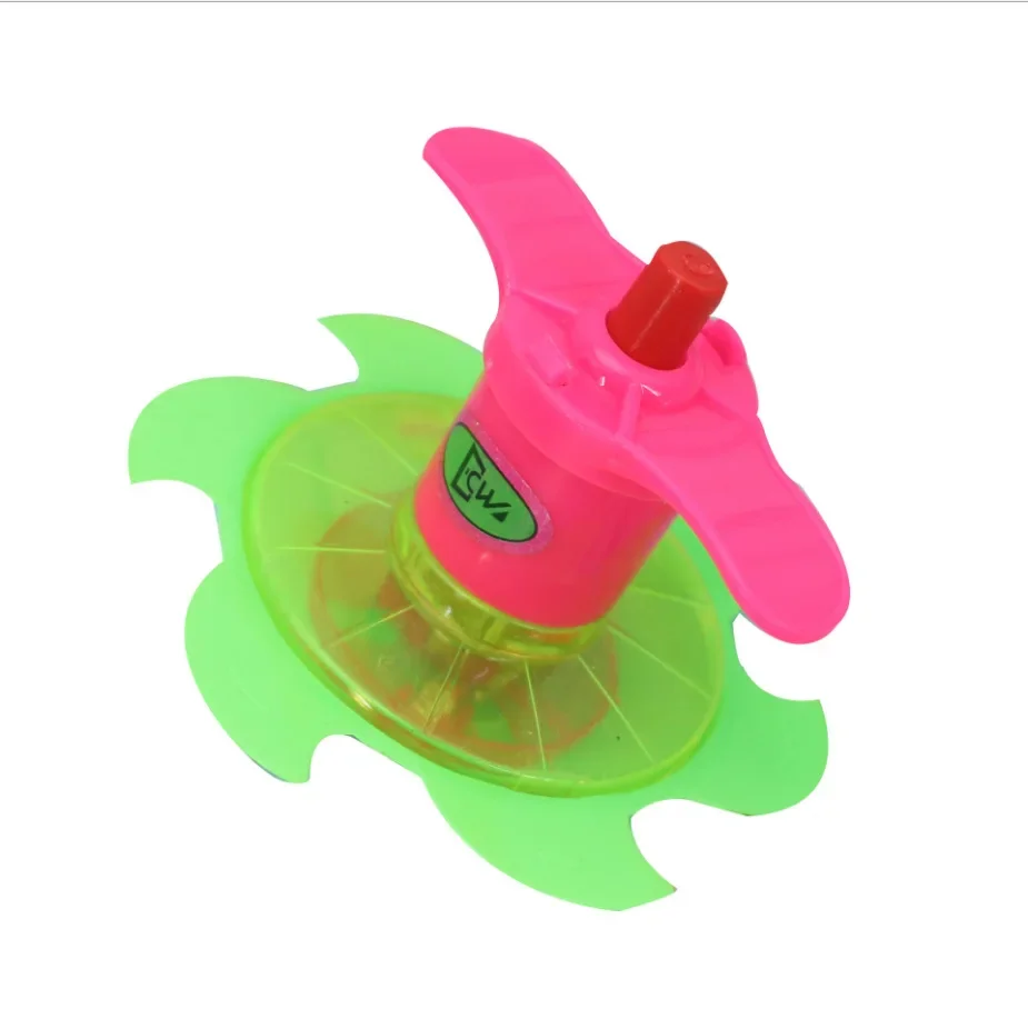 20PCS Luminous Lotus Small Gyroscope Colorful Rapid Gyroscope LED Light Gyroscope for Children