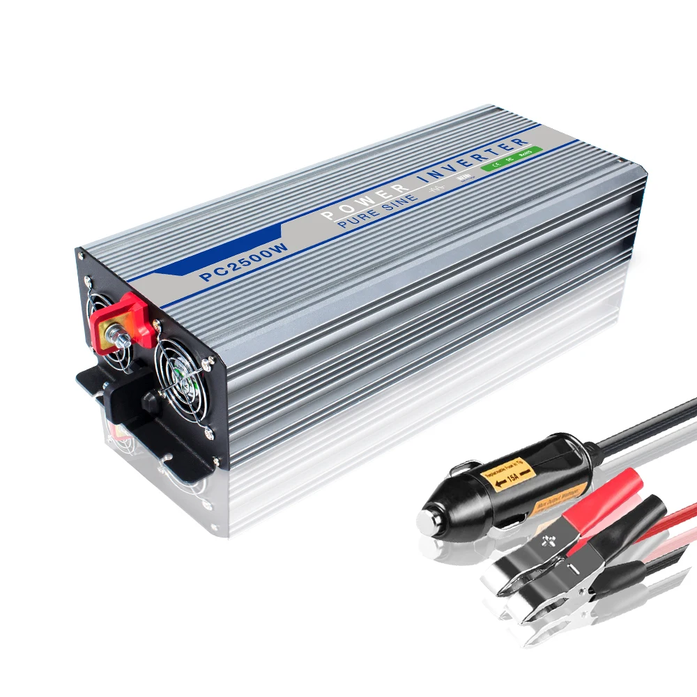 2500W Power Converter With Built-in Charger Power Inverter 12V/24V 20A/30A Li-Lion LiFePO4 Battery Charger