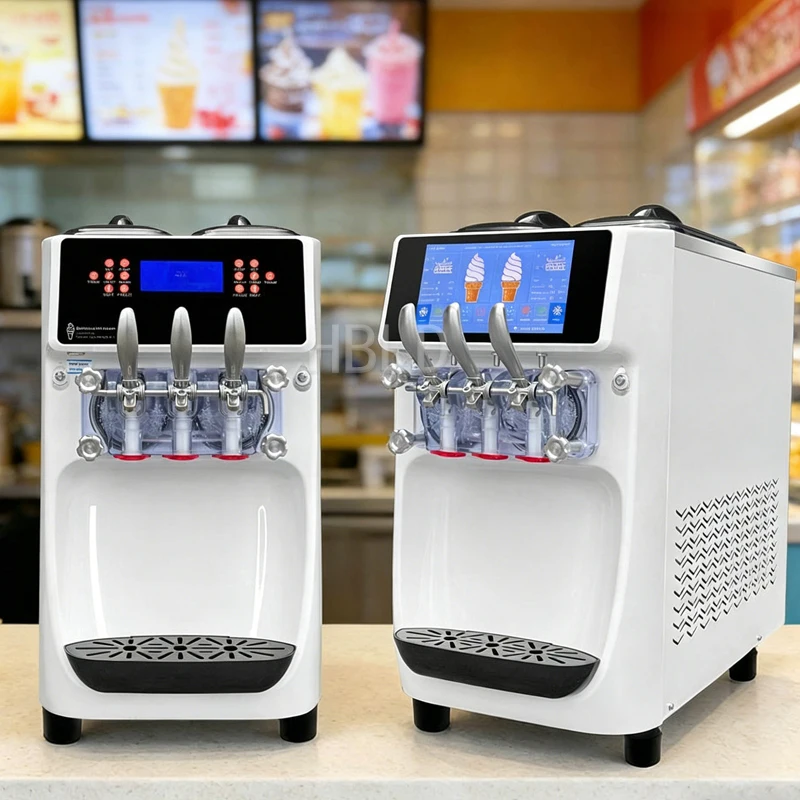 

2900W Ice Cream Maker for 3 Flavors with Pre-Cooling System Frozen Yogurt Maker Kitchen Utensils with One Click Thawing Function