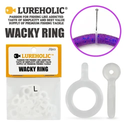 LUREHOLIC 20PCS Wacky Rings for Worm Lure Baits 3.6mm 4.8mm 6.5mm 90° Vertical Design for Wacky Rig Senko Bass Fishing Tools