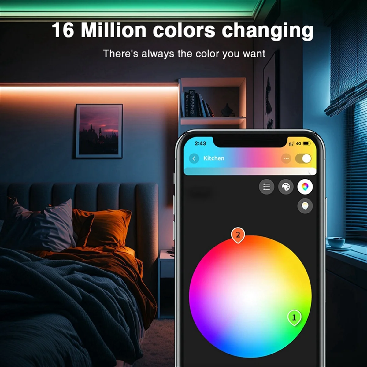 【سعر ساخن】وحدة تحكم بشريط إضاءة LED WiFi 5 في 1، تطبيق Tuya، صوت وجهاز تحكم عن بعد RF 2.4G مدعوم مثالي للإضاءة المنزلية