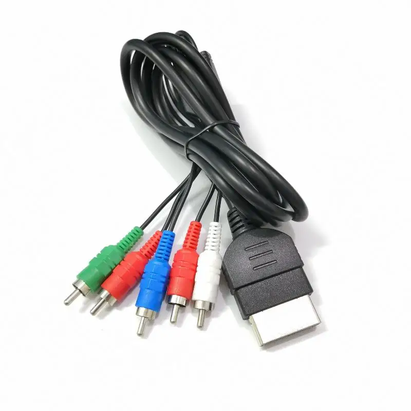 Component AV Cable 1.8M Tangle-Free Shielded Audio Video Cord for Vintage Game Console Home TV Use