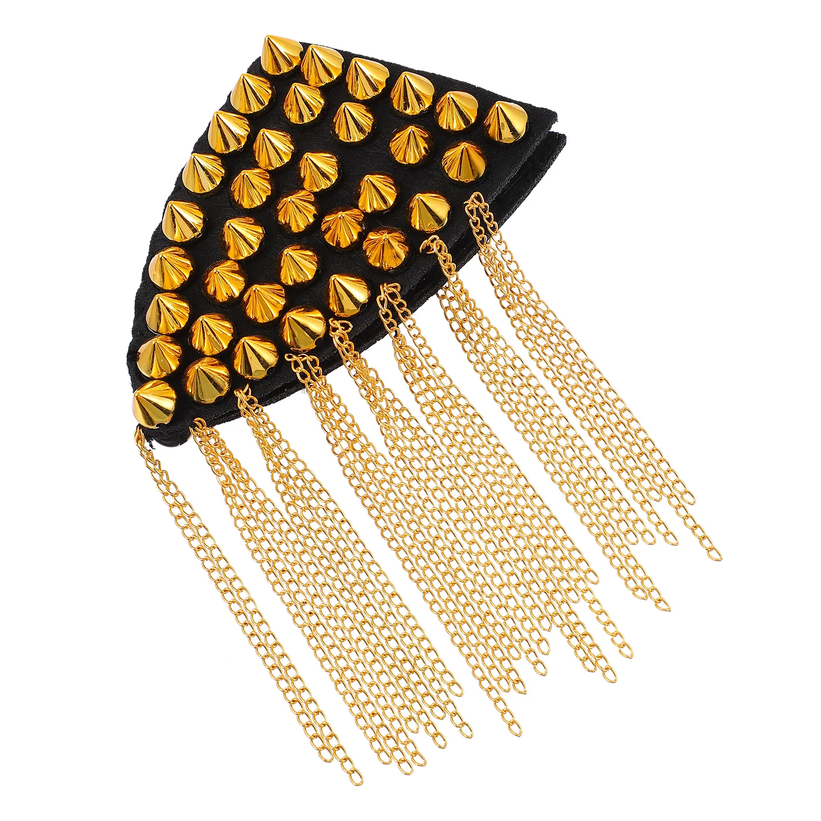 

Tassel Epaulets Shoulder Boards Chain Link Rhinestones Ceremony Iron Punk Blazer Uniform Decorative Accessories Handmade Sewing