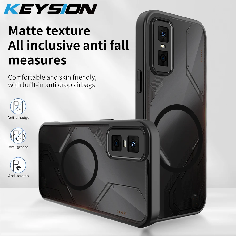 KEYSION Magnetische Handyhülle für Infinix GT 30 Pro 5G, Silikon + PC, matt, durchscheinend, stoßfest, für Infinix GT 30 Pro