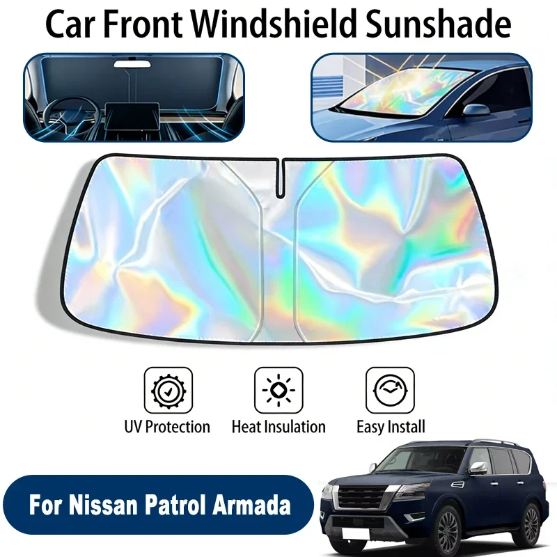 

Car Windshield Sun Shade UV Reflective Sun Visor Protection Cover For Nissan Patrol Armada Y62 2010-2026