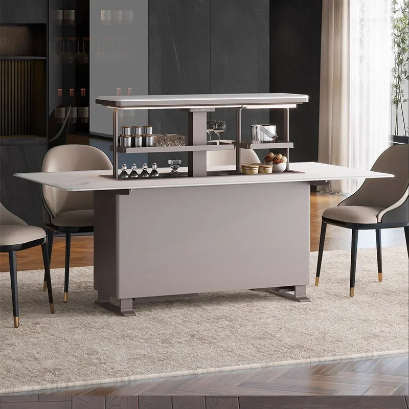 Lifting multi-functional dining table with refrigerated and frozen smart dining table kitchen living room dining table