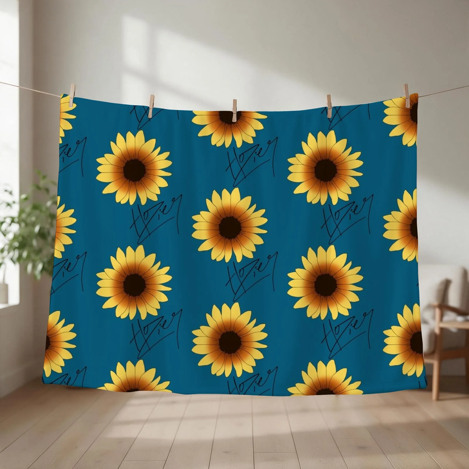 Hozier Signature Sunflower Floral Throw Blanket cosplay anime Plush Thermal Luxury St Blankets