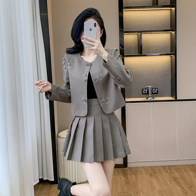 Classic Style Skirt Set for Women Female Lady Autumn/Winter 2024 High-end Elegant Socialite Look Youthful Slimming Two-piece Set