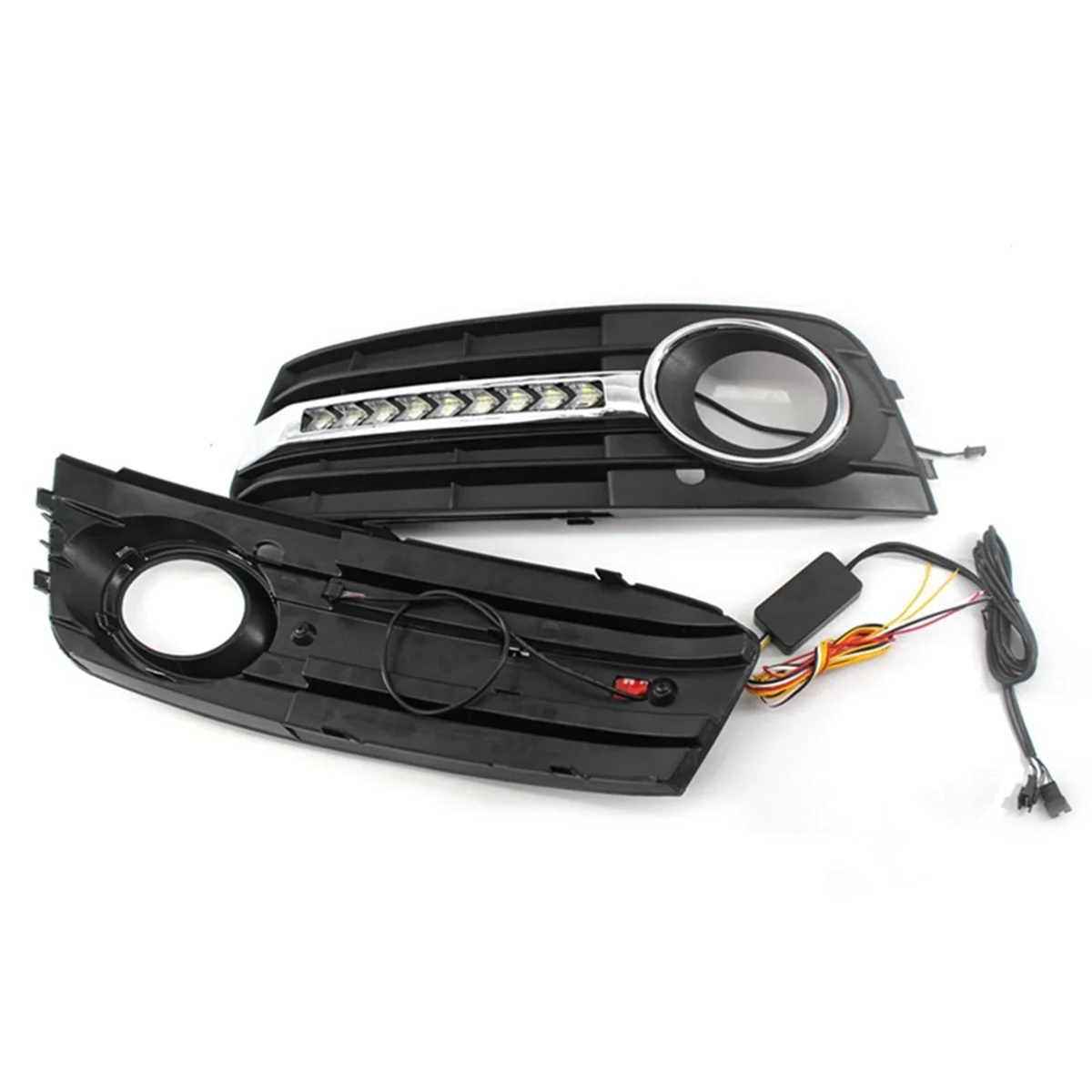 

ABQA-автомобильные люминесцентные дневные ходовые огни, сетчатая решетка противотуманных фар, подходит для Audi A4 B8 2009-2011 8KD807682 8KD807681