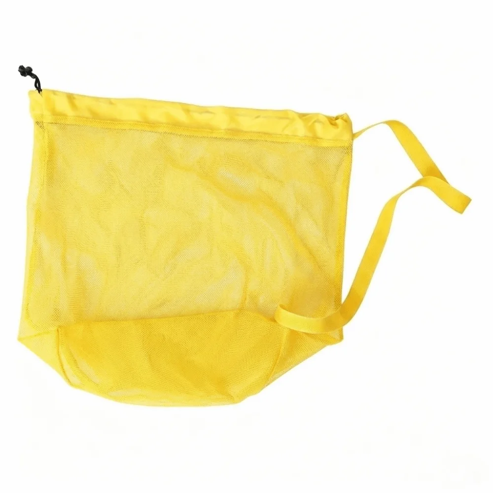 Portable Mesh Beach Bag Large Capacity Quick Dry Swim Storage Bag Breathable Foldable Drawstring Beach Bag Beach Activities