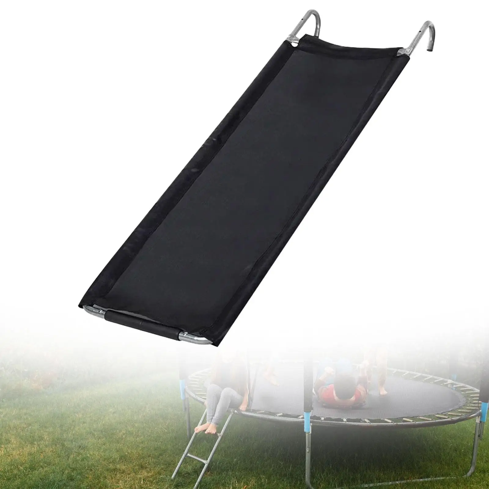 

Trampoline Slide Ladder Easy Install with Hooks widening Steps Kids Wide Sides Step Ladder for Trampoline Accessories Garden