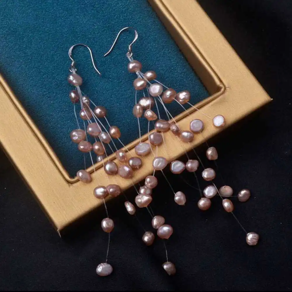 Natural Freshwater Baroque Pearls All Over The Sky Star Earrings Beautiful Women Aquaculture Lucky VALENTINE'S DAY