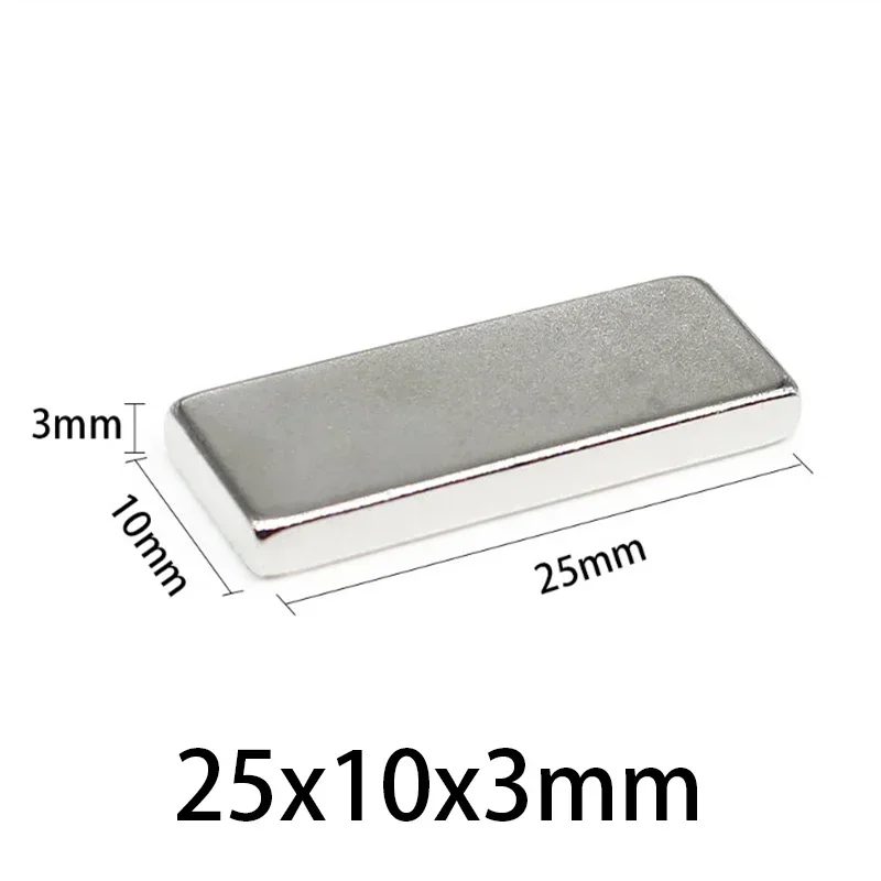 N52  25x10x3 30x15x3 magnets powerful Bar fridge magnets motor ebike strong standard neodymium  For Refrigerator,Office, DIY