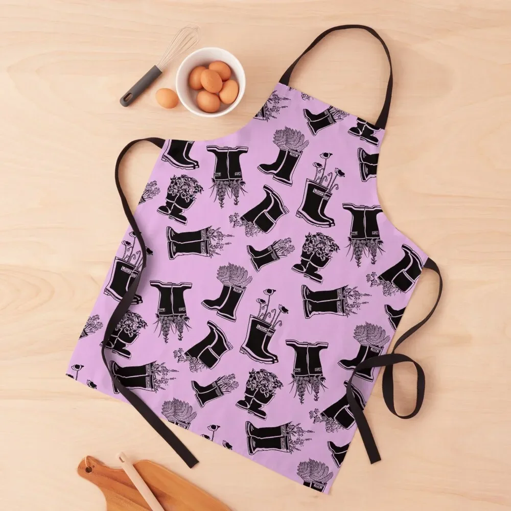 Fireweed Black Lineart Rain Boot Apron carpenter Hairdressing Apron