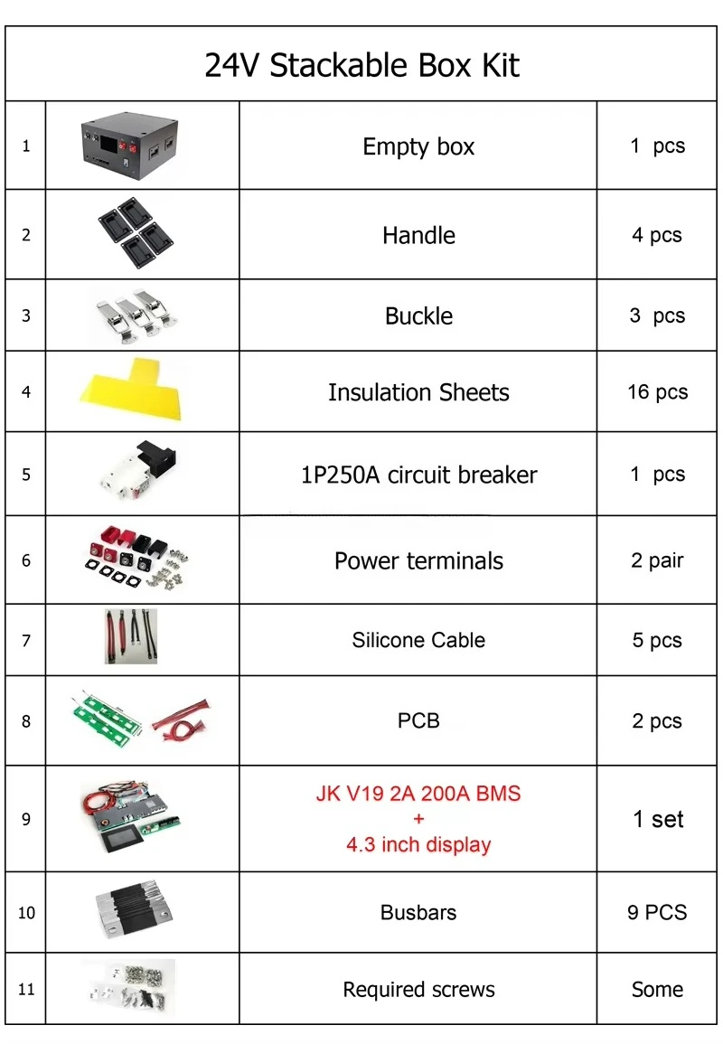 Lifepo4 Battery Case 24v Diy Kit Empty Battery Case Lifepo4 8 Battery Lifepo4 24v 314Ah Diy Case Jk Bms V19