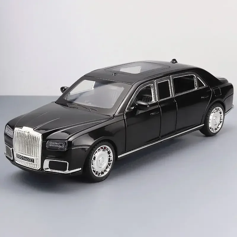 1:24 Aurus Motors Aurus Senat Russia Presidential Car Alloy Car Model Sound and Light Children's Toy  gift