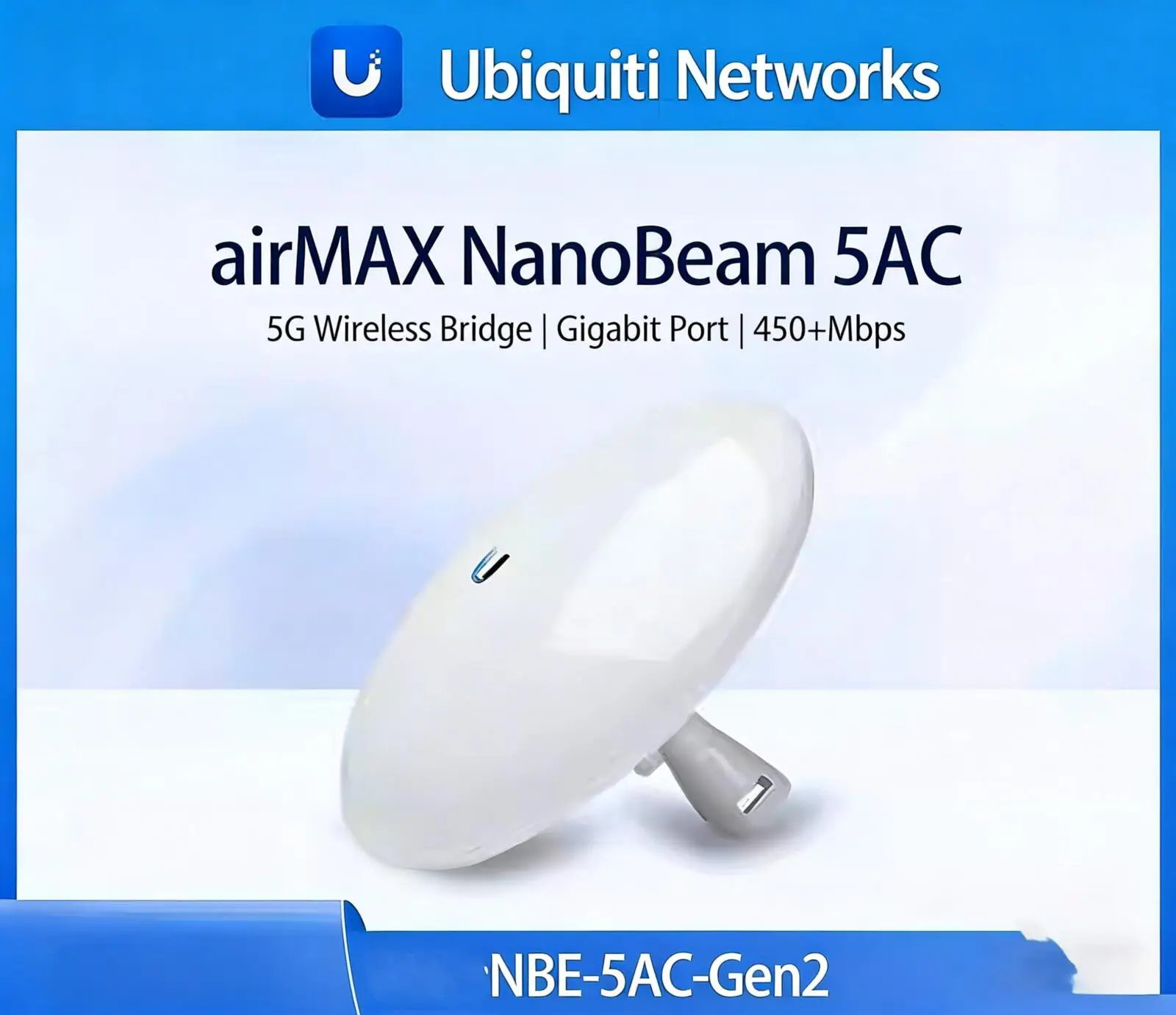 

Беспроводной гигабитный мост UBNT NBE-5AC-GEN2 для мониторинга и покрытия на расстоянии до 10 километров, высокая мощность