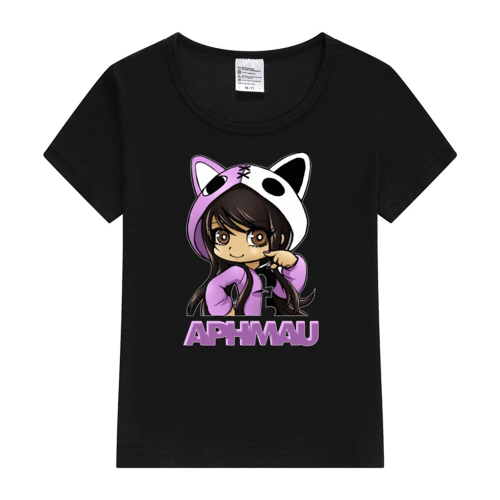 Aphmau Children Cotton Clothing Kawaii Princess girl T shirt Children's Clothing Cartoon Anime Boys Girls Shirt Summer Tops tee