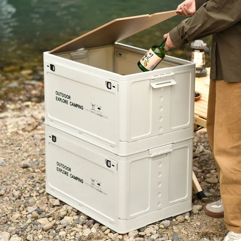 Hot Camping Storage Box, Trunk Organizer, Camping Picnic Camping Box, Car Folding Outdoor Bench And Chopping Board