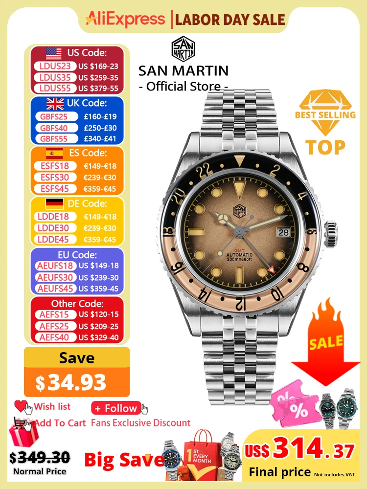 Luxury Watch La - سان مارتن 2025 ساعات رجالية ريترو