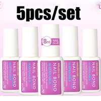 5/3/1Pcs Fast Drying False Nails Tips Adhesive Glue 0.3Fl.oz Rhinestone&Fake Nail Glue Super-Strong Press on Nails Bond Glue &*
